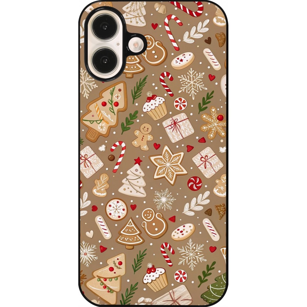 Coque iPhone 16 Plus - Christmas 25 Pattern Ginger Cookie