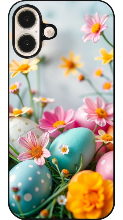 Coque iPhone 16 Plus - Easter 2026 Eggs with flowers