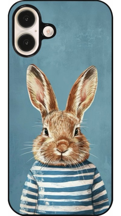 Coque iPhone 16 Plus - Easter 2026 Rabbit navy
