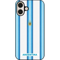 Coque iPhone 16 Plus - Maillot de football Argentine 2026 personnalisable