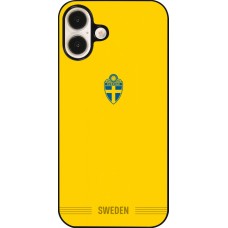 Coque iPhone 16 Plus - Maillot de football Suède 2026 personnalisable
