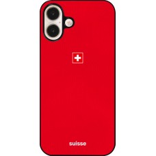 Coque iPhone 16 Plus - Maillot de football Suisse 2026 personnalisable