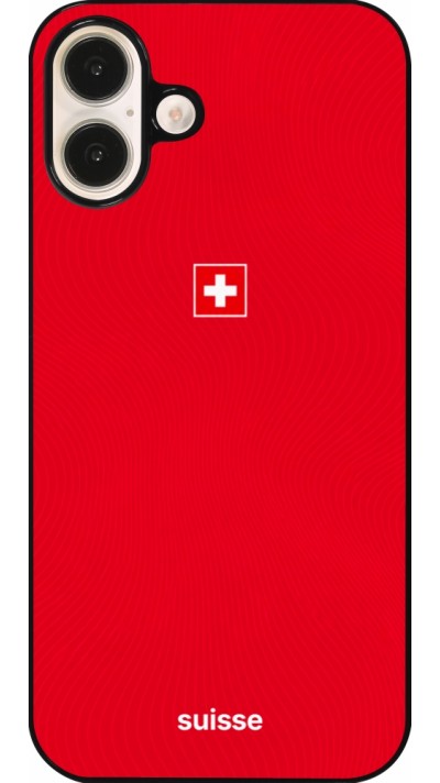 Coque iPhone 16 Plus - Maillot de football Suisse 2026 personnalisable