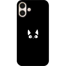 iPhone 16 Plus Case Hülle - Funny cat on black