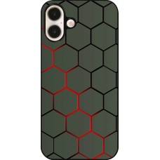 iPhone 16 Plus Case Hülle - Geometric Line red