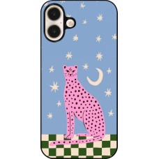 Coque iPhone 16 Plus - Pink leopard with stars 2026