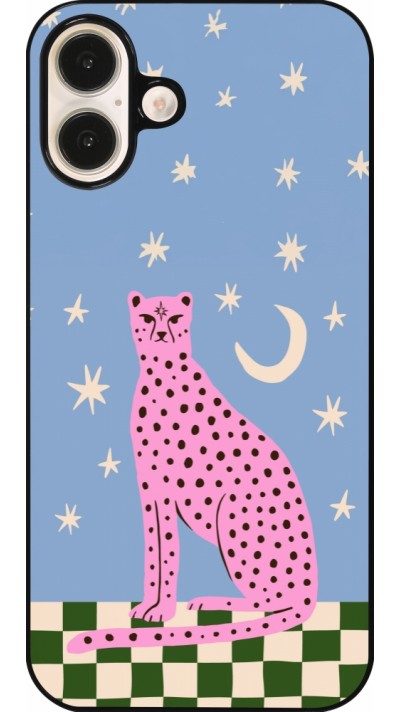 Coque iPhone 16 Plus - Pink leopard with stars 2026