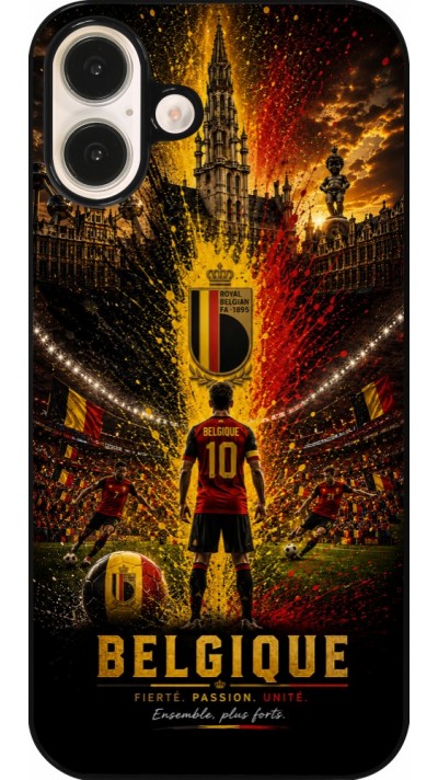 Coque iPhone 16 Plus - Football Belgique splash 2026