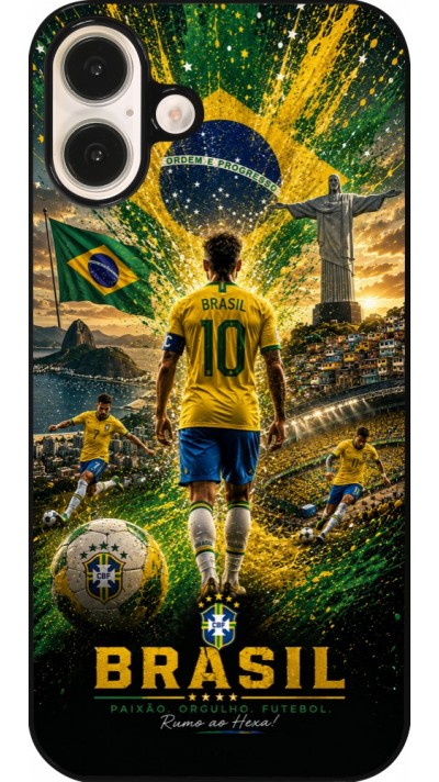 Coque iPhone 16 Plus - Football Bre?sil splash 2026