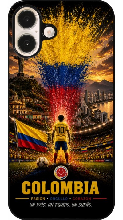 Coque iPhone 16 Plus - Football Colombie splash 2026