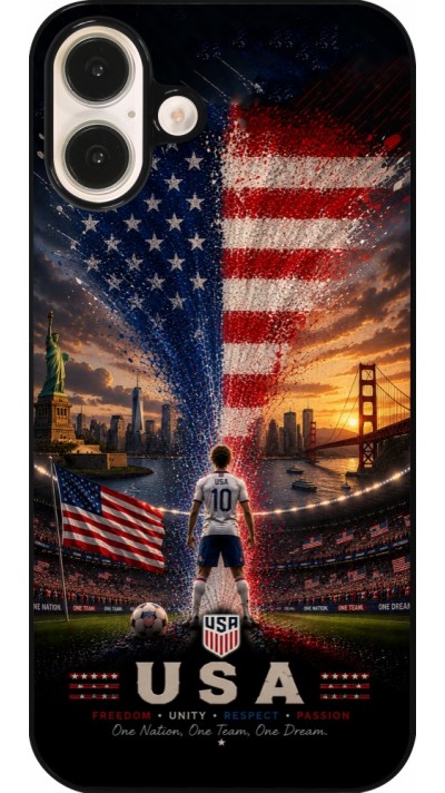 Coque iPhone 16 Plus - Football États-Unis splash 2026