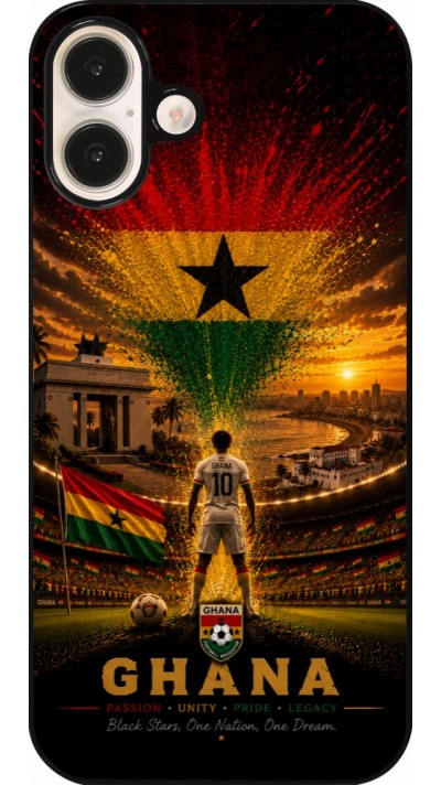 Coque iPhone 16 Plus - Football Ghana splash 2026