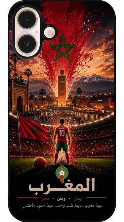 Coque iPhone 16 Plus - Football Maroc splash 2026