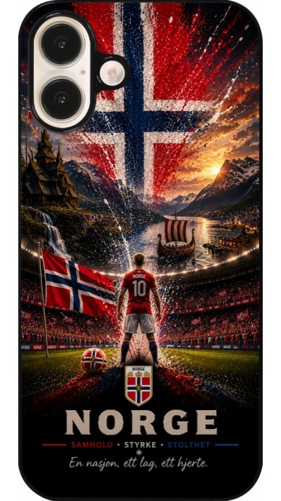 Coque iPhone 16 Plus - Football Norvège splash 2026