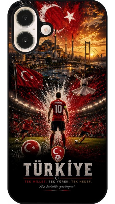 Coque iPhone 16 Plus - Football Turquie splash 2026