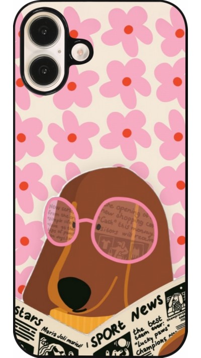 Coque iPhone 16 Plus - Dog with newspaper 2026