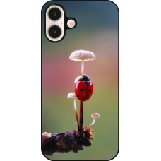 Coque iPhone 16 Plus - Ladybird on a mushroom 2026