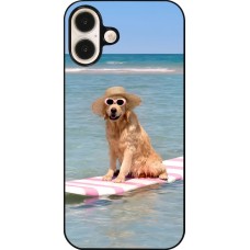 Coque iPhone 16 Plus - Summer Dog on Paddle