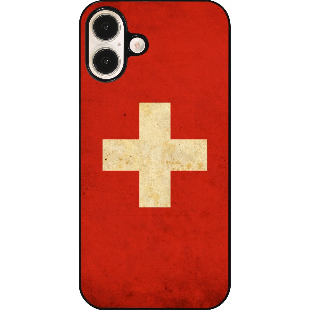 iPhone 16 Plus Case Hülle - Vintage Flag SWISS