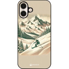 Coque iPhone 16 Plus - Vintage Ski Mountain