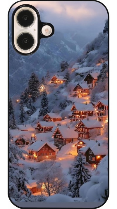 Coque iPhone 16 Plus - Winter 25 Winter snowy village
