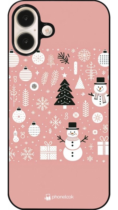 iPhone 16 Plus Case Hülle - Weihnachten 2024 Rose Schneemann Weihnachten