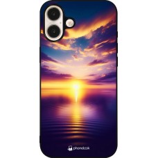 iPhone 16 Plus Case Hülle - Silikon schwarz Sonnenuntergang gelb violett