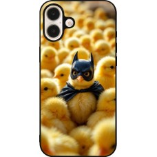 Coque iPhone 16 Plus - Silicone rigide noir Easter 2026 Chicken Batman
