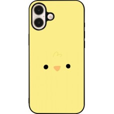 Coque iPhone 16 Plus - Silicone rigide noir Easter 2026 Little chicken
