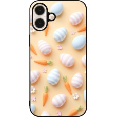 Coque iPhone 16 Plus - Silicone rigide noir Easter 2026 Pattern Easter