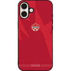 Coque iPhone 16 Plus - Silicone rigide noir Maillot de football Canada 2026 personnalisable