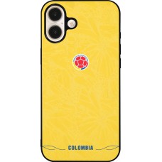 Coque iPhone 16 Plus - Silicone rigide noir Maillot de football Colombie 2026 personnalisable