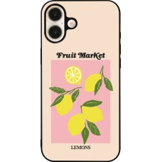 iPhone 16 Plus Case Hülle - Silikon schwarz Fruit market lemons 2026