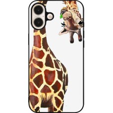 iPhone 16 Plus Case Hülle - Silikon schwarz Giraffe Fit