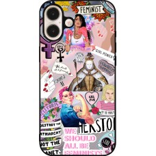 iPhone 16 Plus Case Hülle - Silikon schwarz Girl Power Collage