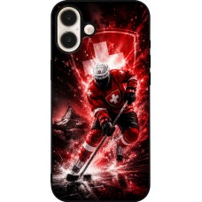 Coque iPhone 16 Plus - Silicone rigide noir Hockey World Championship Player