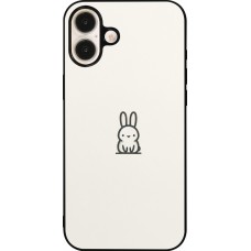 iPhone 16 Plus Case Hülle - Silikon schwarz Minimal Häschen Süße