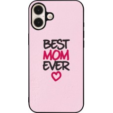 iPhone 16 Plus Case Hülle - Silikon schwarz Mom 2023 best Mom ever pink