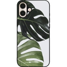 iPhone 16 Plus Case Hülle - Silikon schwarz Monstera Plant