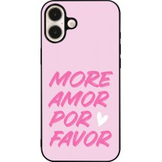 iPhone 16 Plus Case Hülle - Silikon schwarz More amor porfavor