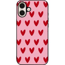 Coque iPhone 16 Plus - Silicone rigide noir Saint Valentines Day 26 Pattern heart