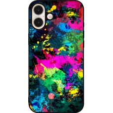 iPhone 16 Plus Case Hülle - Silikon schwarz Splash paint