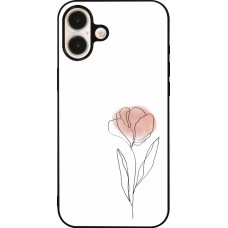 iPhone 16 Plus Case Hülle - Silikon schwarz Spring 23 minimalist flower