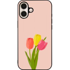 iPhone 16 Plus Case Hülle - Silikon schwarz Spring 23 tulip trio