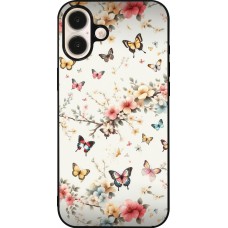 iPhone 16 Plus Case Hülle - Silikon schwarz Frühling 25 Leichte Schmetterlinge