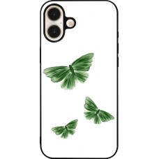 Coque iPhone 16 Plus - Silicone rigide noir Butterflies 2026