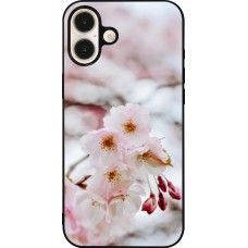 iPhone 16 Plus Case Hülle - Silikon schwarz Cherry tree Spring 2026