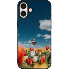 Coque iPhone 16 Plus - Silicone rigide noir Hot air balloon Spring 2026