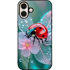 Coque iPhone 16 Plus - Silicone rigide noir Ladybird in bloom 2026