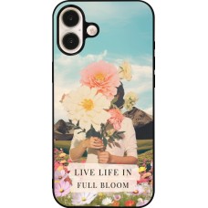 Coque iPhone 16 Plus - Silicone rigide noir Live life in full moon 2026